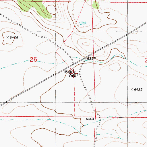 Topographic Map of Middle Well, NM