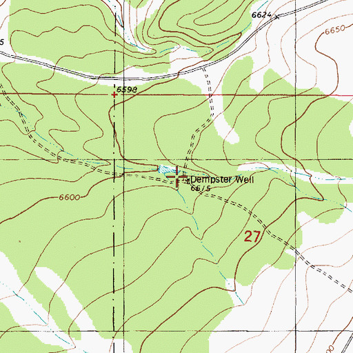 Topographic Map of Dempster Well, NM