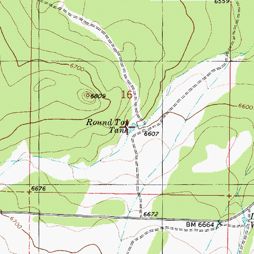 Topographic Map of Round Top Tank, NM