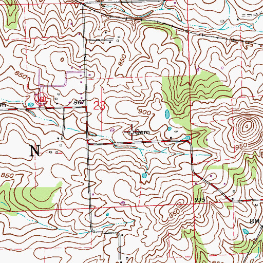 Topographic Map of Stalker Cemetery, IN