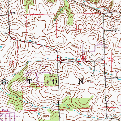 Topographic Map of Norris Cemetery, IN