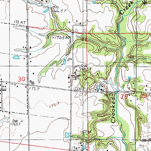 Topographic Map of Plainfield Cemetery, IL