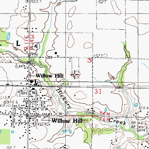 Topographic Map of Todd Cemetery, IL