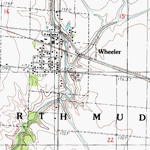 Topographic Map of Wheeler Cemetery, IL