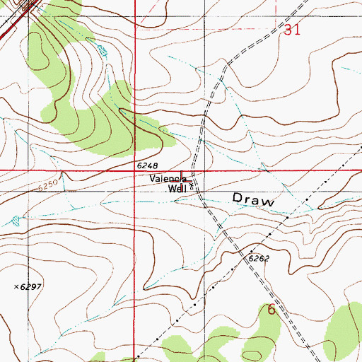 Topographic Map of Valencia Well, NM