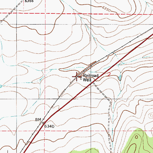 Topographic Map of Railroad Well, NM