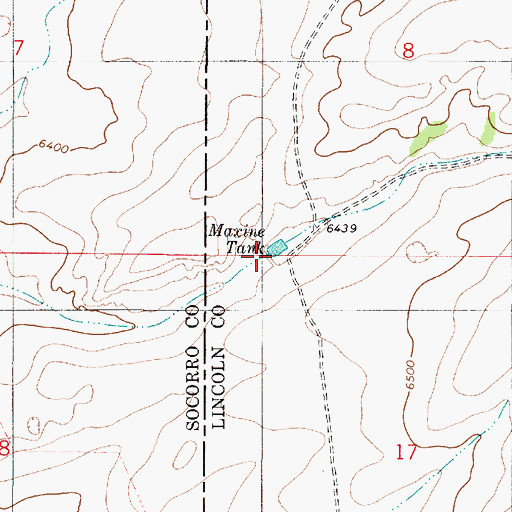 Topographic Map of Maxine Tank, NM