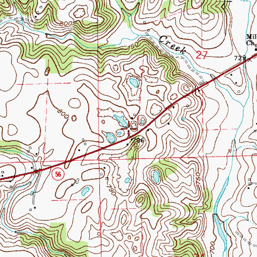 Topographic Map of Ebenezer School (historical), IN