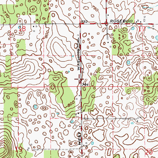 Topographic Map of Texas School (historical), IN