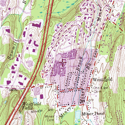 Topographic Map of Achenbach, CT