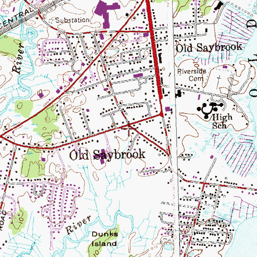 Topographic Map of Acton Public Library, CT