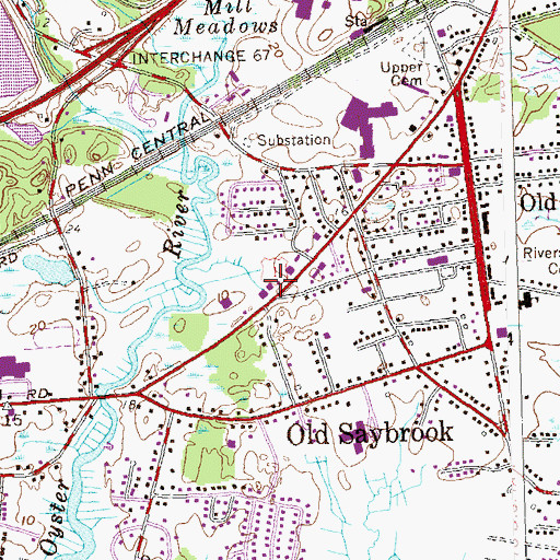 Topographic Map of Ames Shopping Center, CT