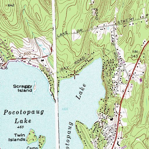 Topographic Map of Arrow Point, CT