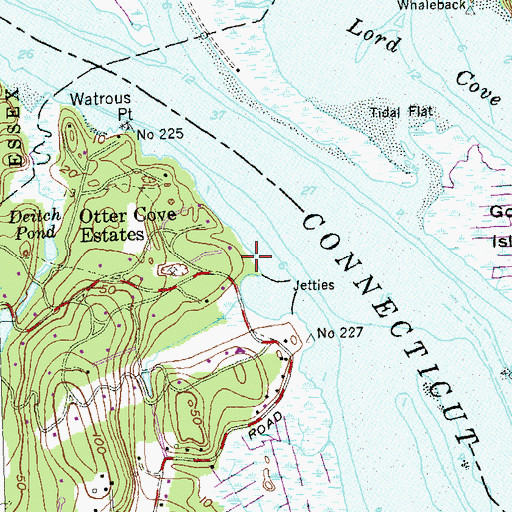 Topographic Map of Ayers Point, CT