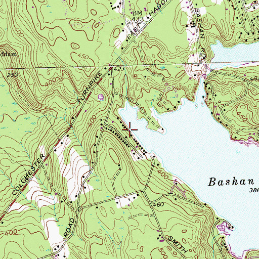 Topographic Map of Bailey Beach, CT