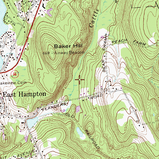 Topographic Map of Bear Swamp, CT