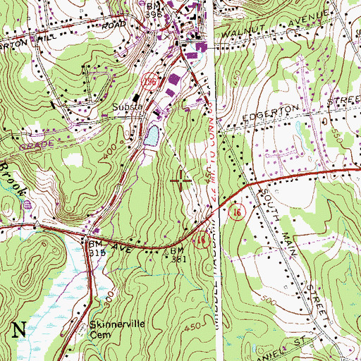 Topographic Map of Belltown Historic District, CT