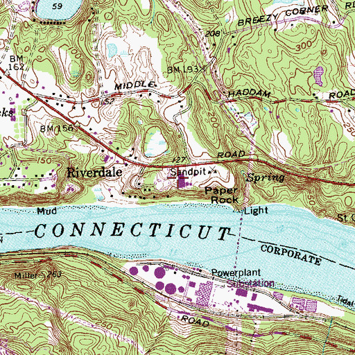Topographic Map of Benvenue (historical), CT