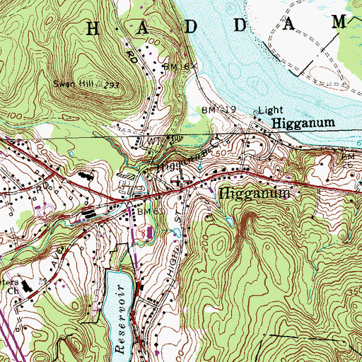 Topographic Map of Big Hill, CT