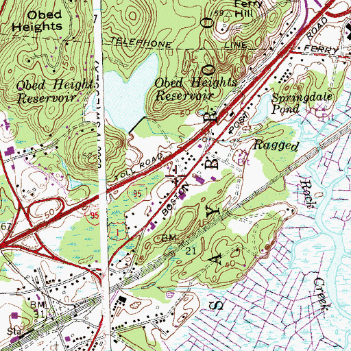 Topographic Map of Boston Post Road Industrial Park, CT