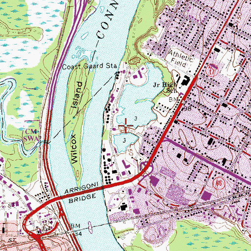 Topographic Map of Brazos Quarry, CT
