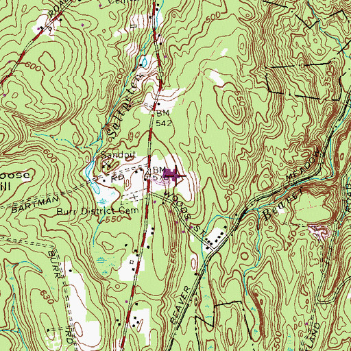 Topographic Map of Burr District Elementary School, CT