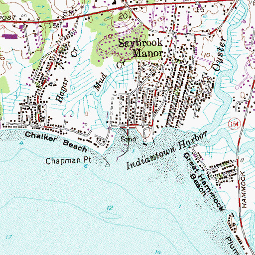 Topographic Map of Chapman Strand (historical), CT