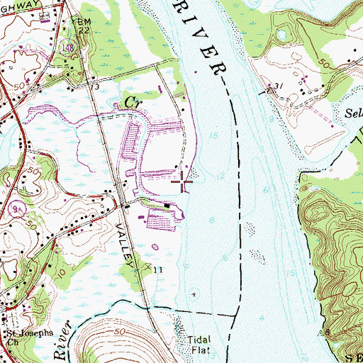Topographic Map of Chester Creek Marina, CT