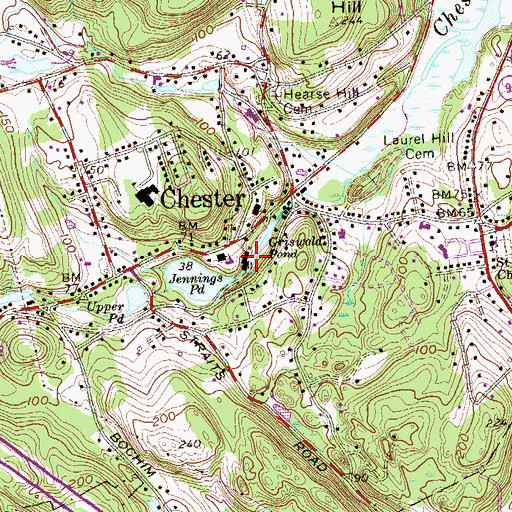 Topographic Map of Chester Public Library, CT
