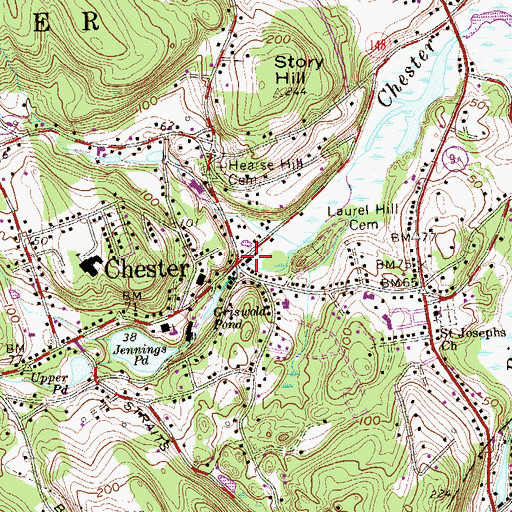 Topographic Map of Chester Town Hall, CT