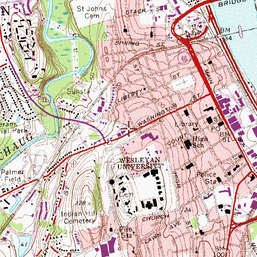 Topographic Map of Christ Lutheran Church, CT