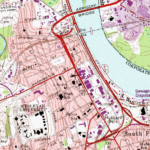 Topographic Map of Church of the Holy Trinity, CT