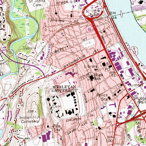 Topographic Map of Cinema Archive, CT