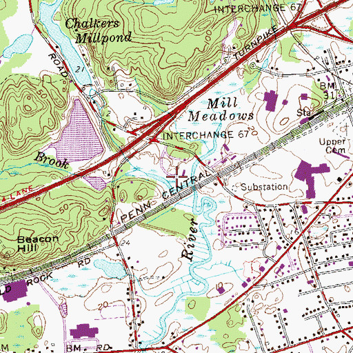 Topographic Map of Clark Memorial Field, CT