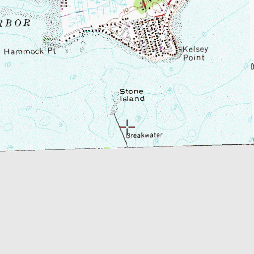 Topographic Map of Clinton Breakwater, CT