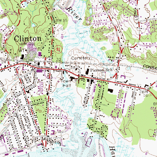 Topographic Map of Clinton Chamber of Commerce, CT