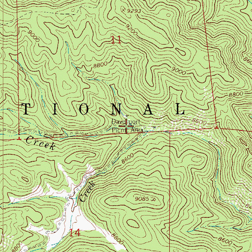 Topographic Map of Davenport Picnic Area, CO