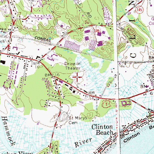 Topographic Map of Clinton Plaza Shopping Center, CT