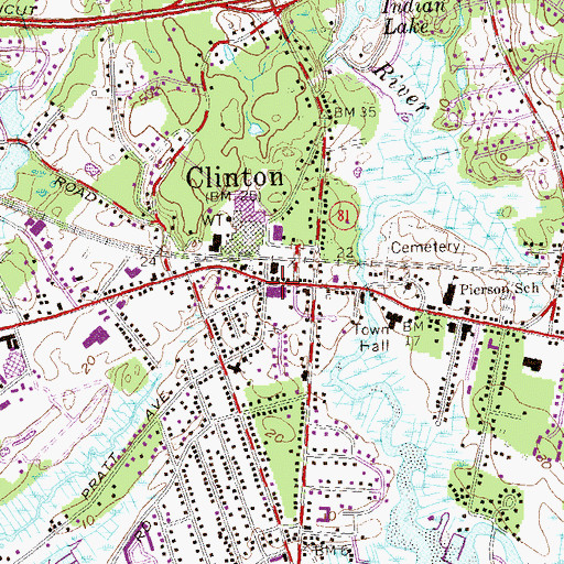 Topographic Map of Clinton Shopping Parkade Shopping Center, CT