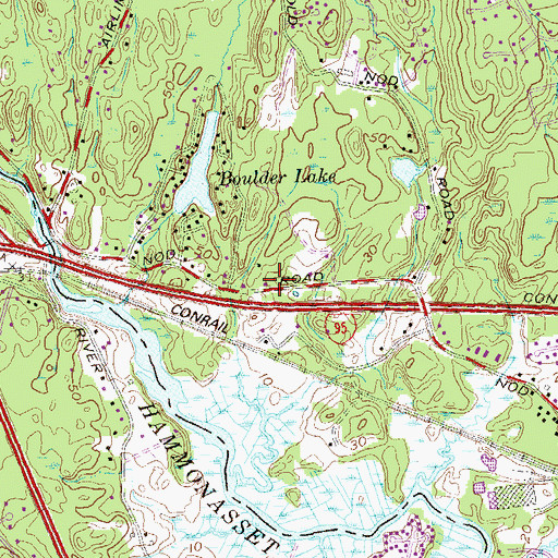 Topographic Map of Clinton Town Garage, CT