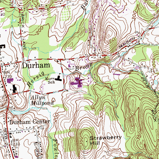 Topographic Map of Coginchaug Regional High School, CT