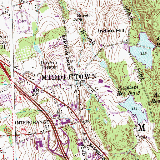 Topographic Map of Connecticut Valley Hindu Temple, CT