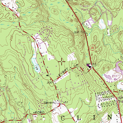 Topographic Map of Cow Hill, CT