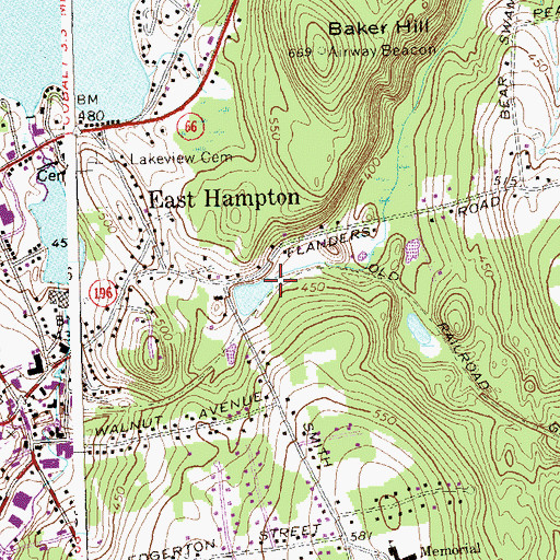 Topographic Map of Cranberry Meadow, CT