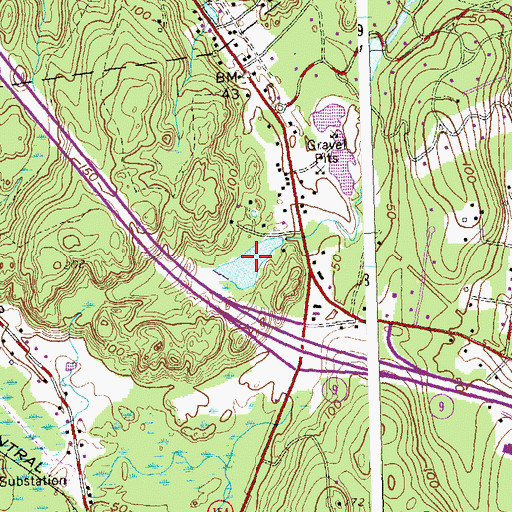 Topographic Map of Cranberry Pond, CT