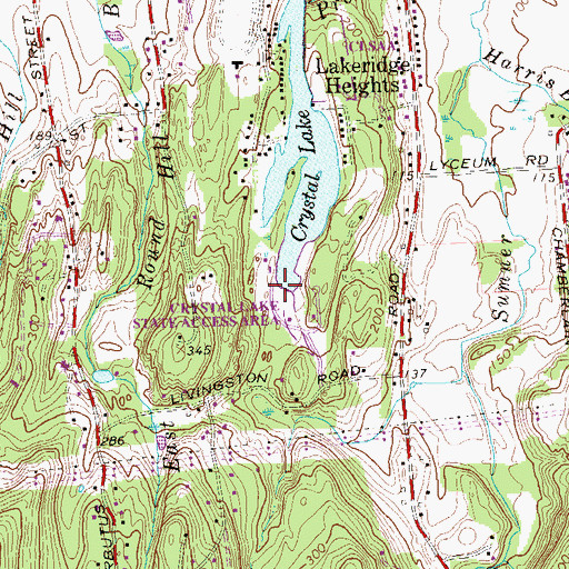 Topographic Map of Crystal Lake State Access Area, CT