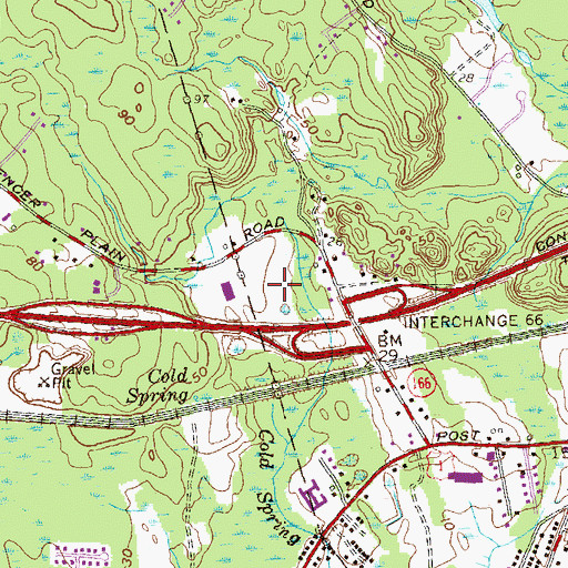 Topographic Map of Custom Industrial Park, CT