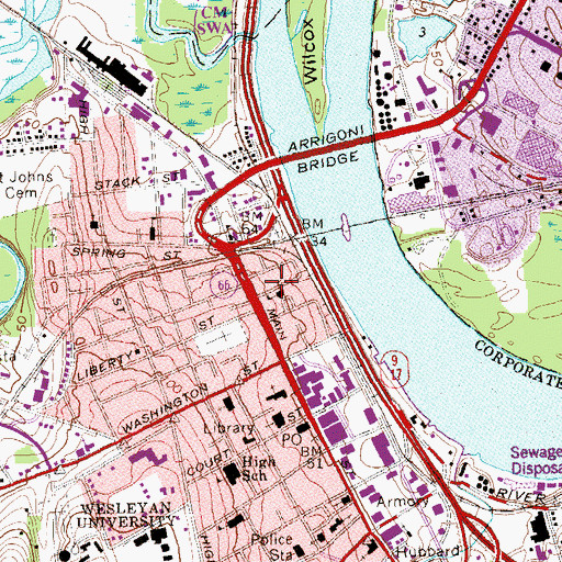 Topographic Map of Dana House, CT
