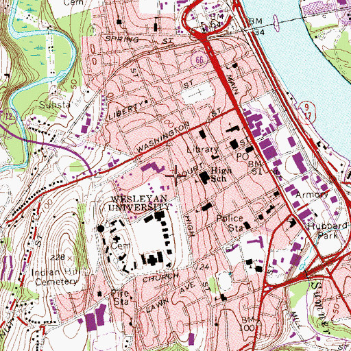 Topographic Map of Davison Art Gallery, CT