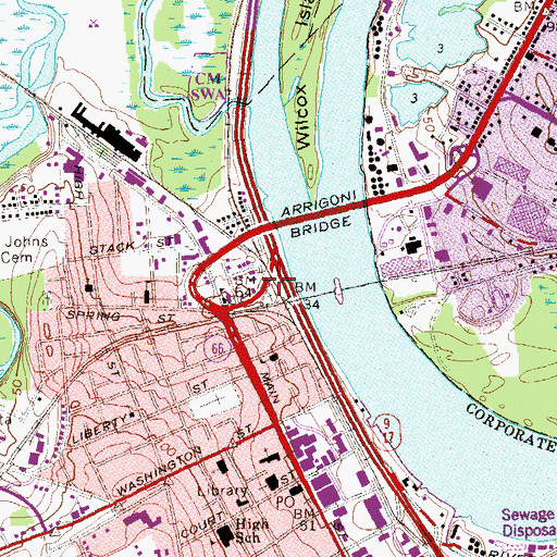 Topographic Map of Davison Infirmary, CT